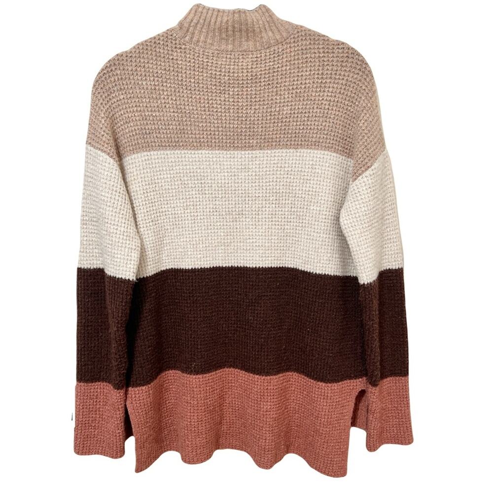 Colorblock Mock Neck Sweater Small - Picture 5 of 6